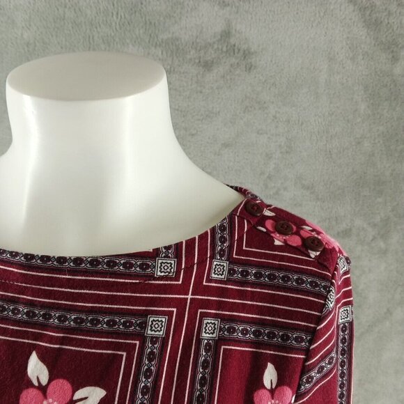 NWT CHARTER CLUB floral top M(8-10) 100% Pima Cotton Multi Colore Knit Boat Neck - Picture 4 of 10
